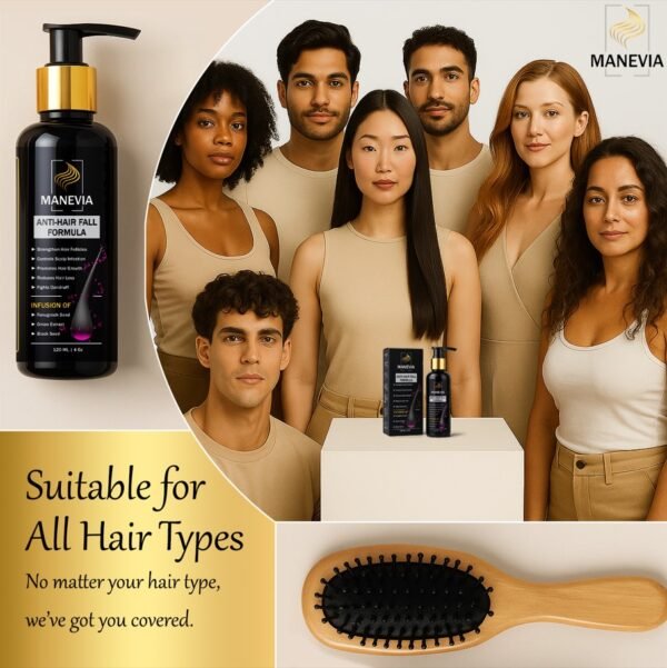 Group of diverse individuals with different hair types standing together, representing the versatility of hair oil suitable for all hair types